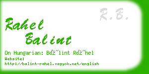 rahel balint business card
